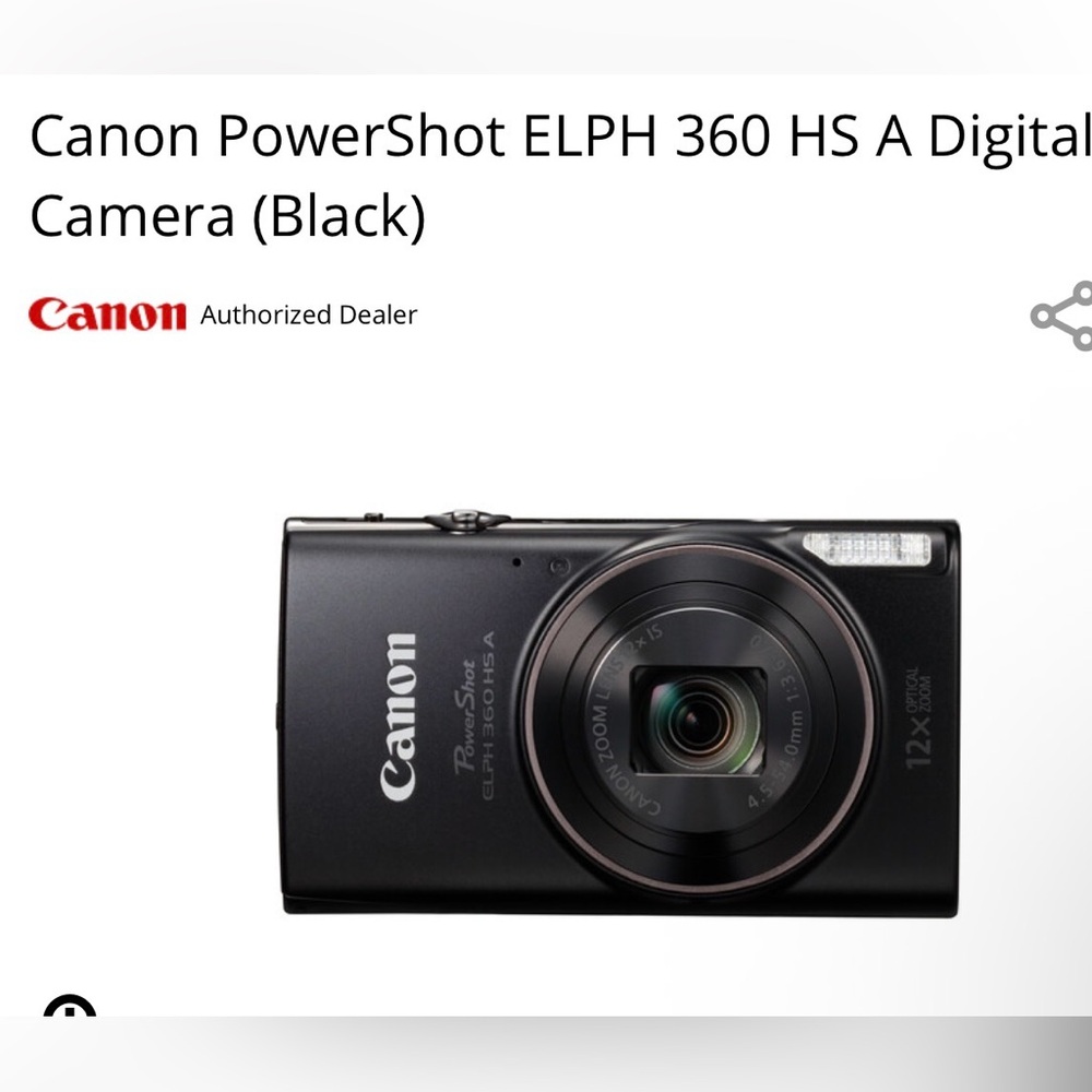Canon PowerShot ELPH 360 HS - Sleek Black - viral Kendall Jenner camera
